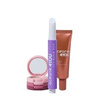 Kit Océane 4you Sombra Rose Sparkle Lip Balm Clear e Flush Bright Cherry (3 produtos) - 1