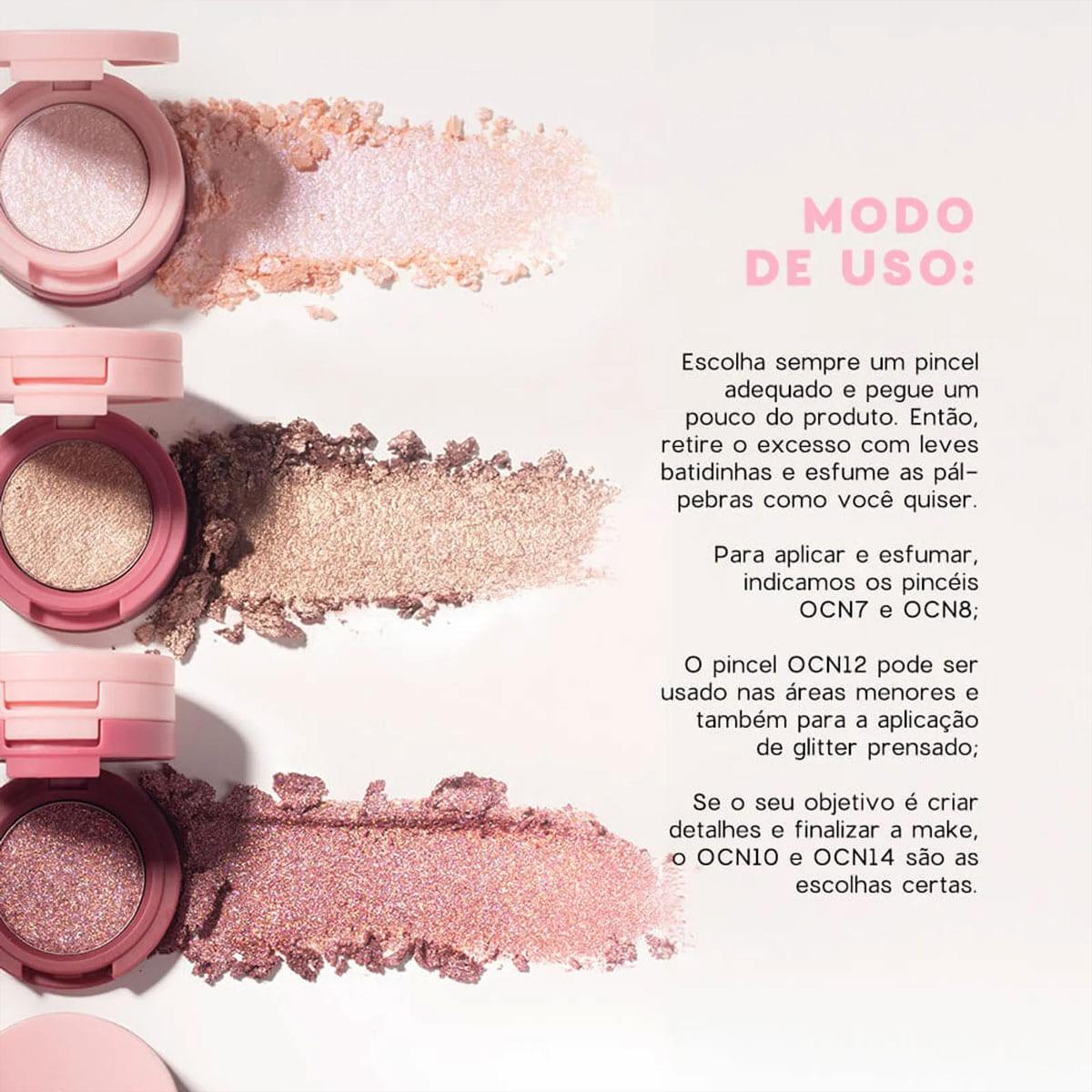 Kit Océane 4you Sombra Rose Sparkle Flush Bright Cherry e Lápis para Olhos (3 produtos) - 5