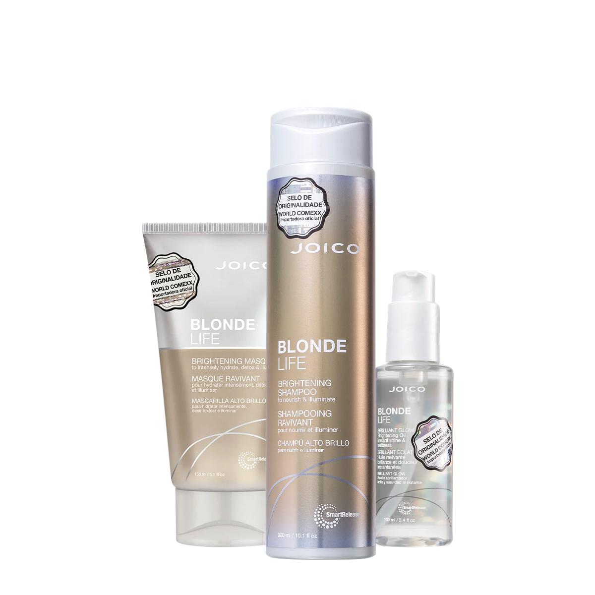 Kit Joico Blonde Life Smart Release Shampoo Máscara Oil (3 produtos) - 1
