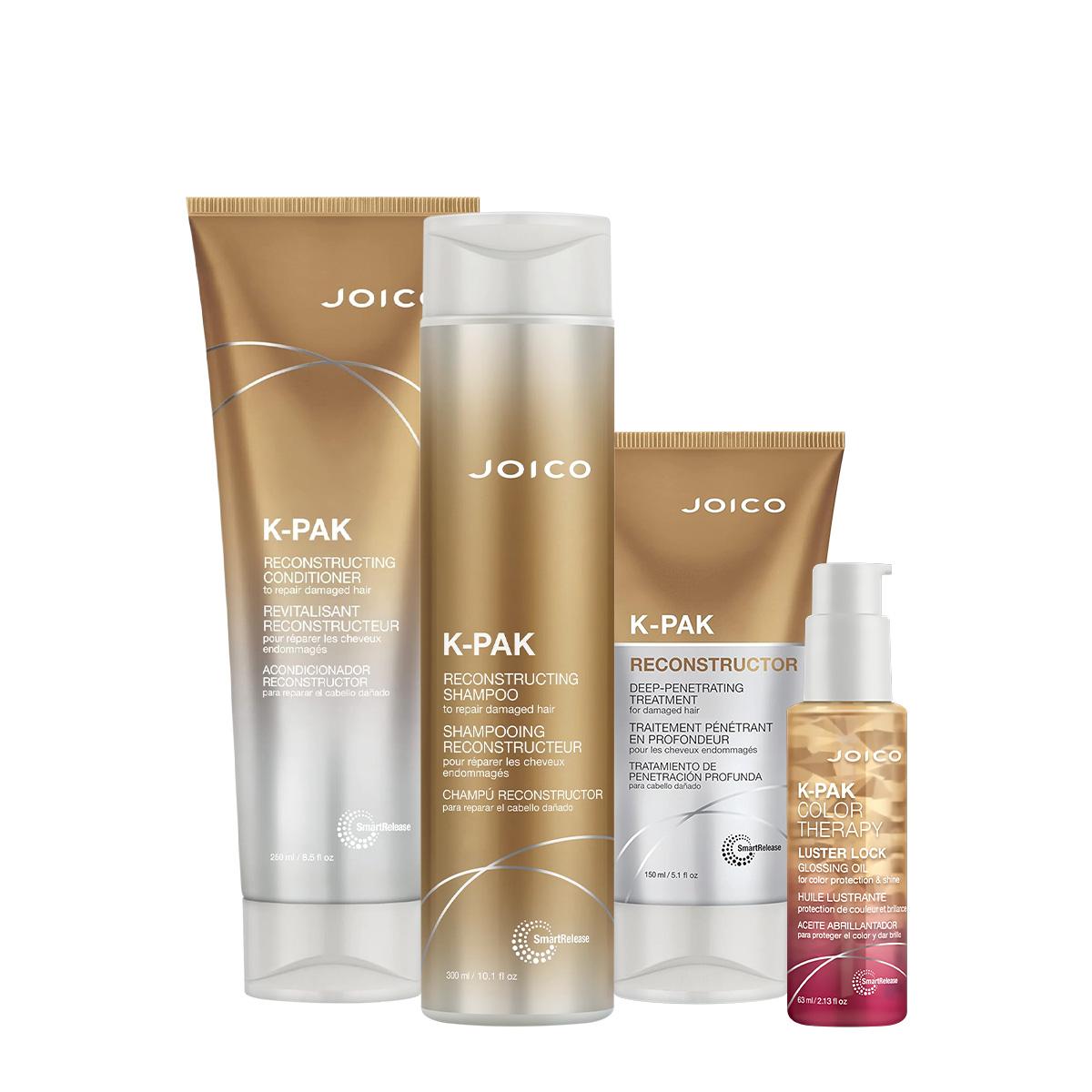 Kit Joico K-PAK Reconstrutor Deep Luster Lock Home Care Oil (4 produtos) - 1