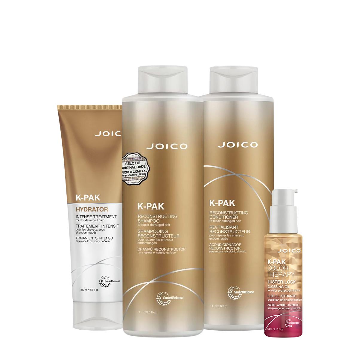 Kit Joico K-PAK Reconstrutor Hydrator Luster Salon Máscara Oil (4 produtos) - 1