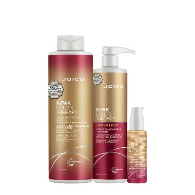 Kit K-PAK Color Therapy Luster Lock Shampoo Máscara Oil (3 produtos)