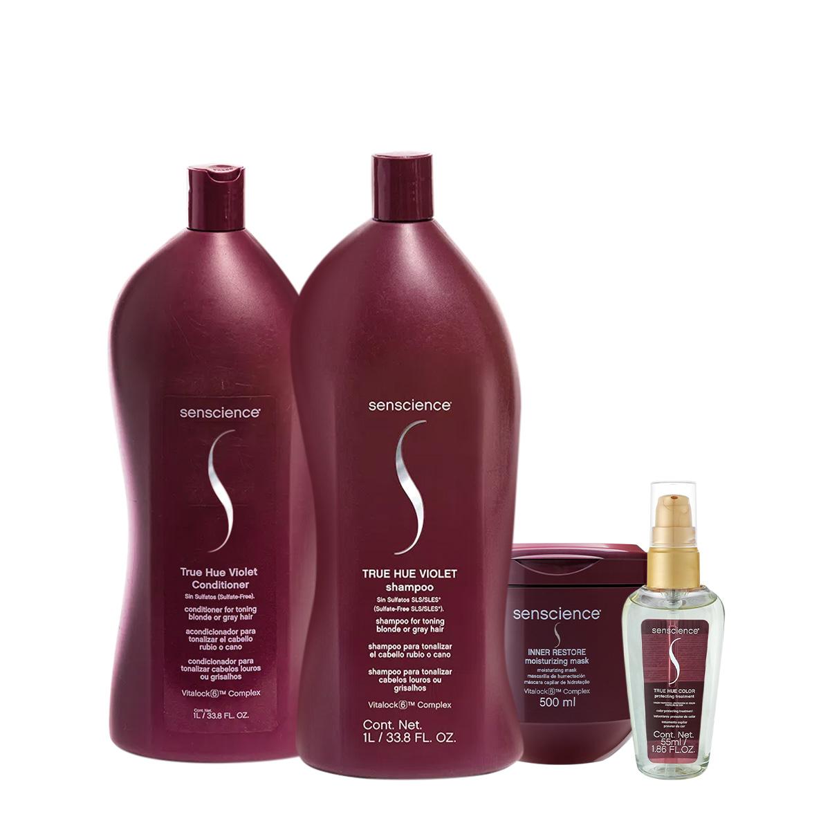 Kit Senscience True Hue Violet Shampoo Condicionador L Máscara Óleo (4 produtos) - 1