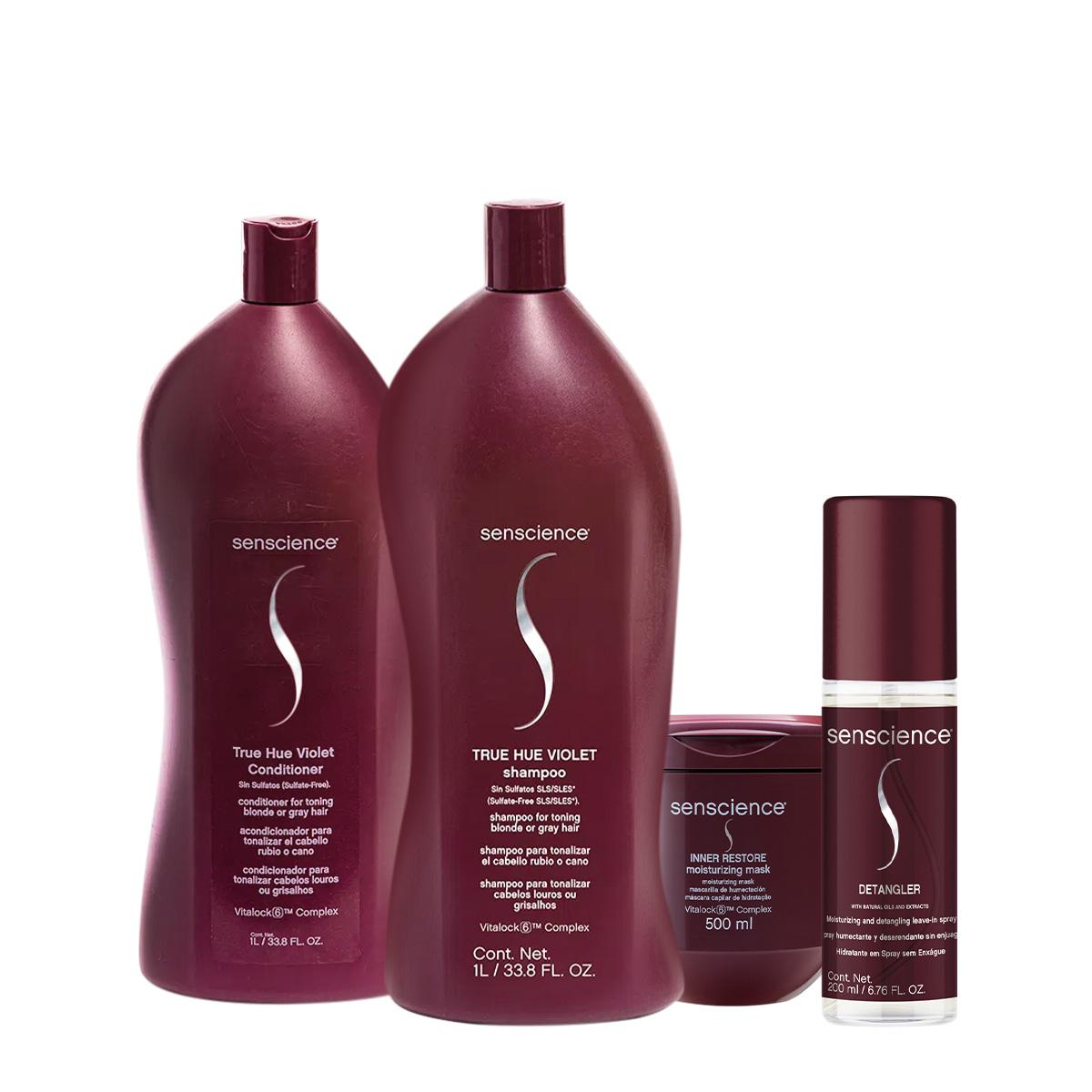 Kit Senscience True Hue Violet Shampoo Condicionador Máscara e Leave-in (4 produtos) - 1