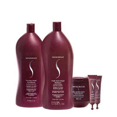 Kit Senscience True Hue Violet Shampoo Condicionador Máscara Intensif C.P.R. (4 produtos)