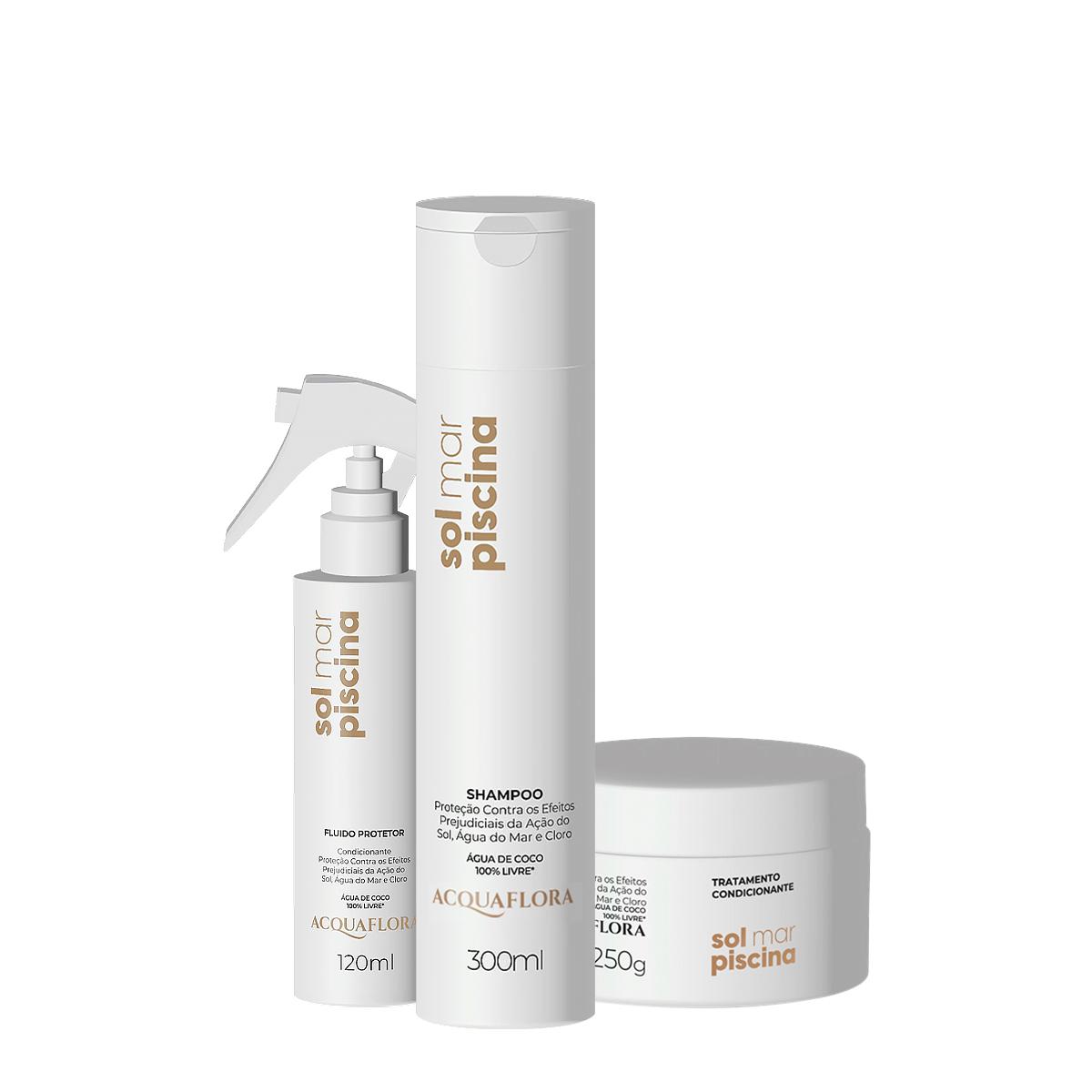 Kit Acquaflora Sol Mar Piscina Shampoo Máscara Leave-in (3 produtos) - 1