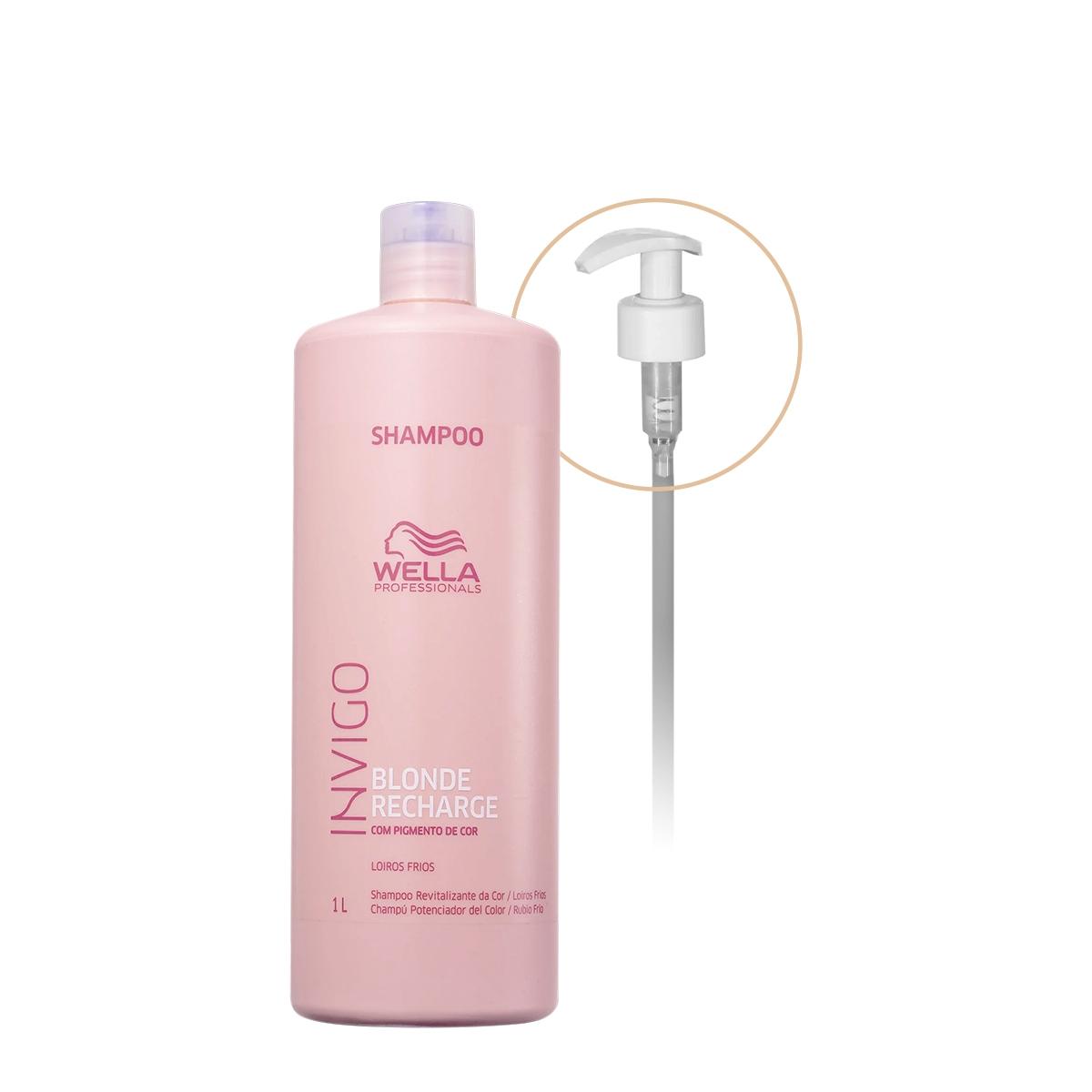 Kit Wella Professionals Blonde Recharge Invigo Shampoo Válvula Pump (2 produtos) - 1