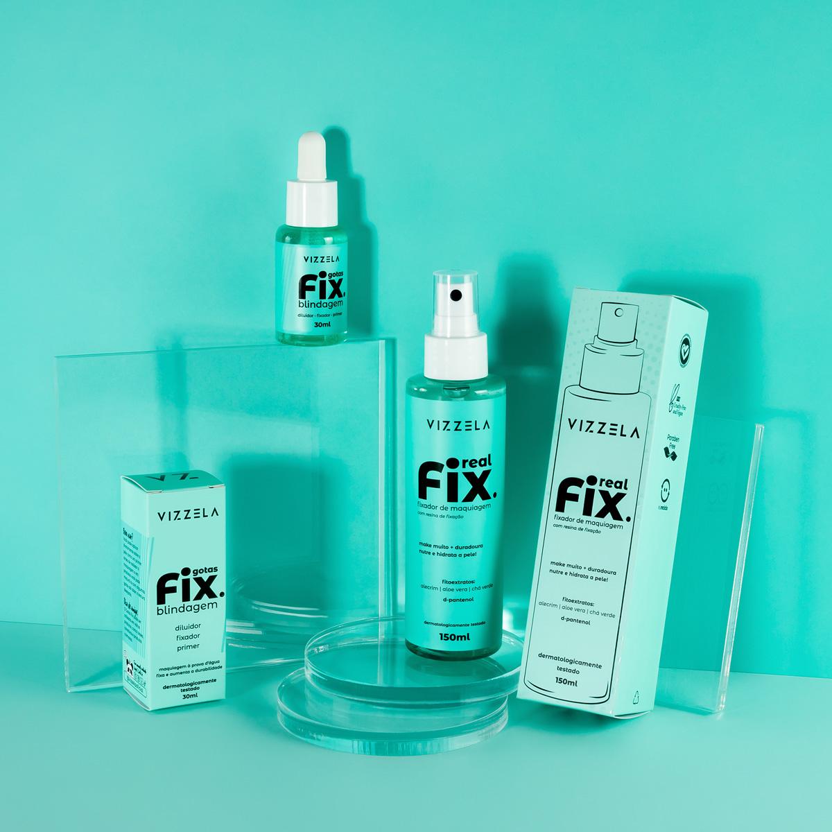 Kit Vizzela Fix Primer Blindagem Pó Gel Fixador (5 produtos) - 4