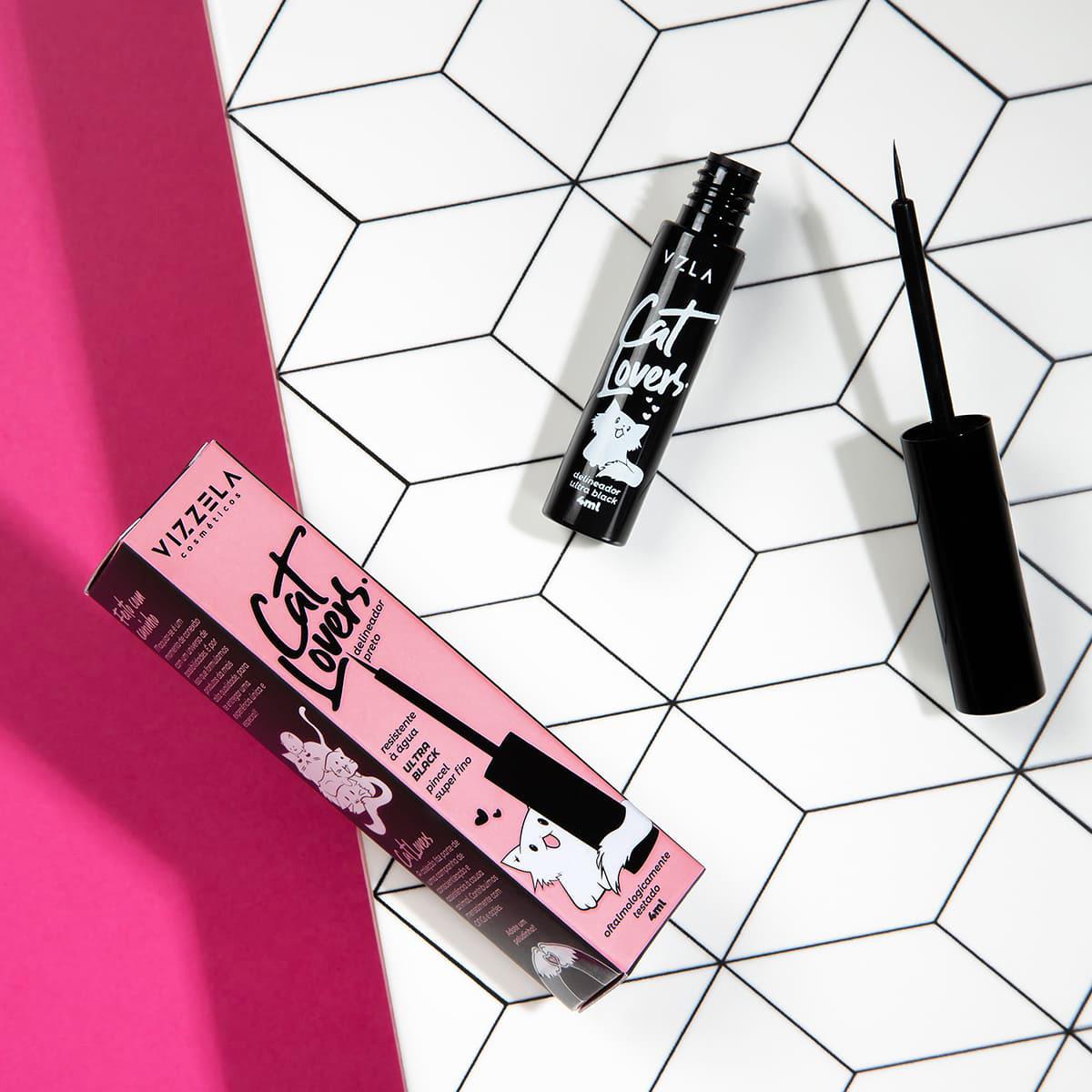 Kit Vizzela Big No Panda Cat Lovers Preto Delineador Máscara de Cílios (2 produtos) - 3