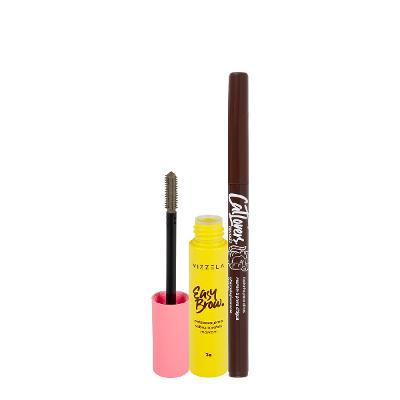 Kit Vizzela Easy Brow Cat Lovers Black Lápis Máscara Para Sobrancelha (2 produtos)