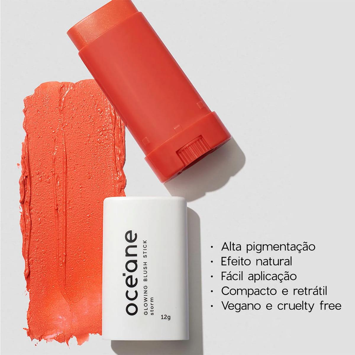 Océane Limited Glowing Stick Storm Laranja - Blush em Bastão 12g - 2
