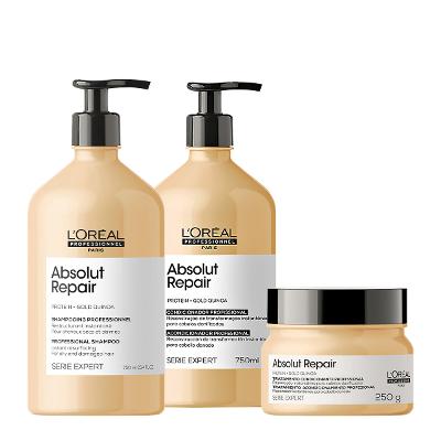 Kit L'Oréal Professionnel Absolut Repair Gold Home Care 750 ( 3 produtos)