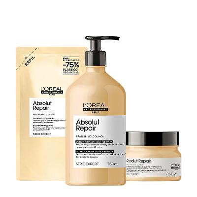Kit L'Oréal Professionnel Absolut Repair Gold Home Care Refil (3 produtos)