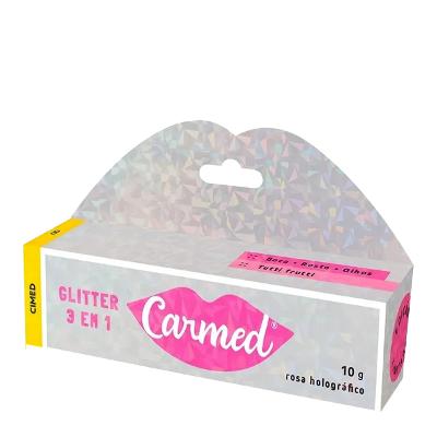Carmed Glitter 3 em 1 Rosa Holográfico - Hidratante Labial 10g