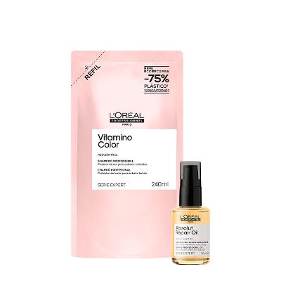 Kit L'Oréal Professionnel Vitamino Color Repair Shampoo Refil Oil 30 (2 produtos)