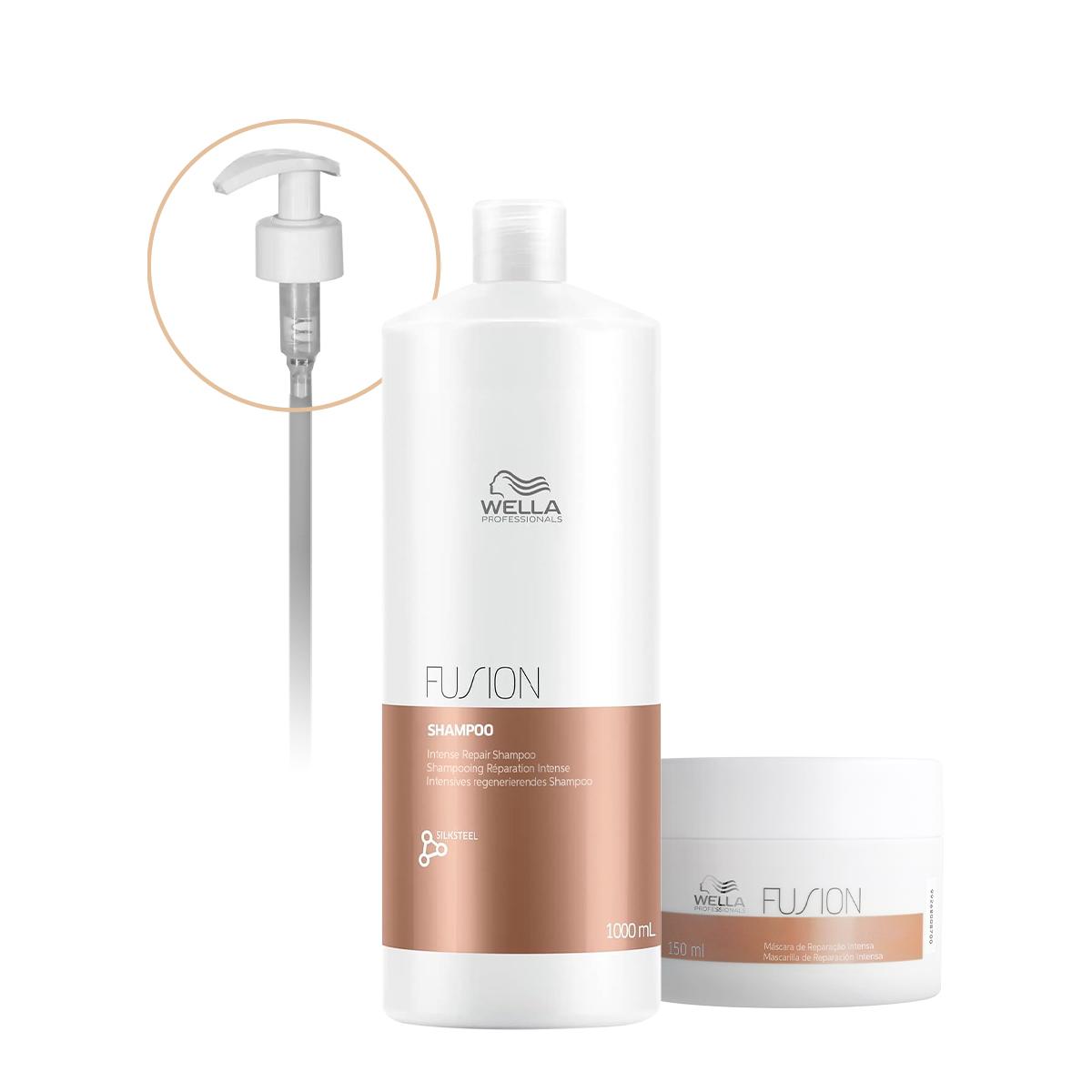 Kit Wella Professionals Fusion Shampoo Máscara 150 Válvula Pump (3 produtos) - 1