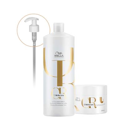 Kit Wella Professionals Oil Reflections Shampoo Máscara 150 Válvula Pump (3 produtos)