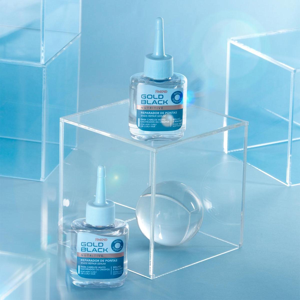 Kit Amend Seca Sem Frizz Gold Black Leave-in Reparador de Pontas (2 produtos) - 4