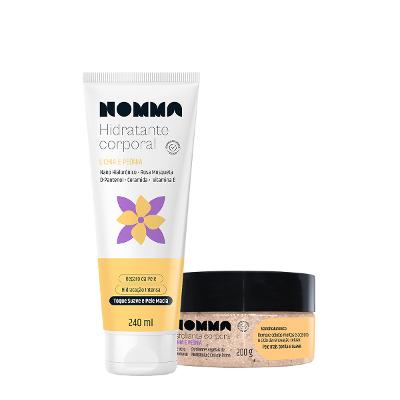 Kit Nomma Healthy Lichia e Peônia Hidratante Esfoliante Corporal (2 produtos)