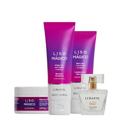 Lowell Liso Mágico Keeping Liss Shampoo Condicionador Máscara e  Pour Toi Parfum Cabelo e Corpo (4 produtos)