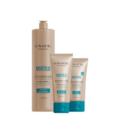 Lowell Extrato de Mirtilo Shampoo 1L Condicionador 200ml e Leave-in 180ml