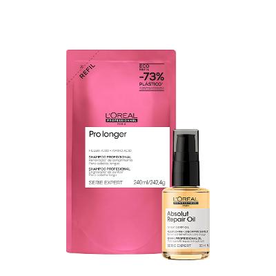 Kit L'Oréal Professionnel Pro Longer Repair Shampoo Refil Oil 30 (2 produtos)