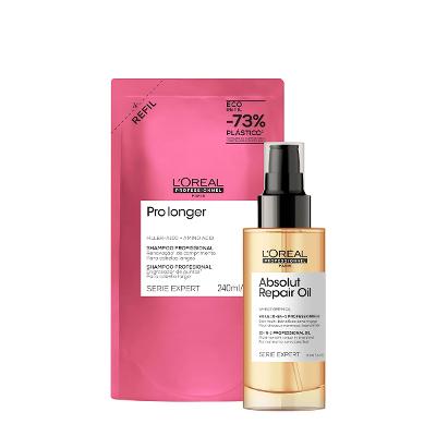 Kit L'Oréal Professionnel Pro Longer Repair Shampoo Refil Oil (2 produtos)