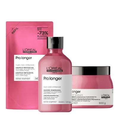 Kit L'Oréal Professionnel Pro Longer Shampoo Máscara Refil (3 produtos)