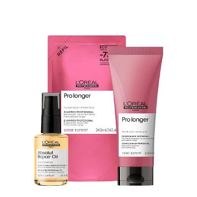 Kit L'Oréal Professionnel Pro Longer Duo Refil Oil (3 produtos)