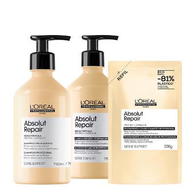 Kit L'Oréal Professionnel Absolut Repair Duo 750 Máscara Refil (3 produtos)