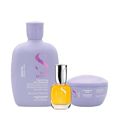 Kit Alfaparf Semi di Lino Smooth e Sublime - Tratamento e Brilho (3 produtos)