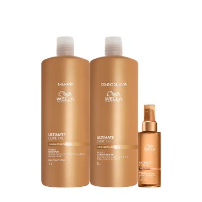 Kit Wella Professionals Ultimate Luxe Oil Shampoo Condicionador e Óleo G (3 produtos)