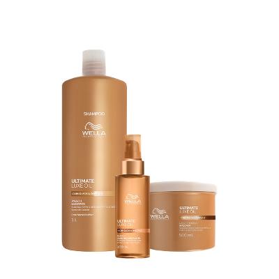 Kit Wella Professionals Ultimate Luxe Oil Shampoo Máscara e Óleo (3 produtos)