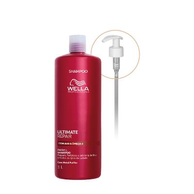 Kit Wella Professionals Ultimate Repair Passo 1 Shampoo Válvula Pump (2 produtos)