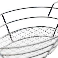 Cesta Oval Dynasty Fry em Aço Inox com 2 Molheiras - Prata - 3