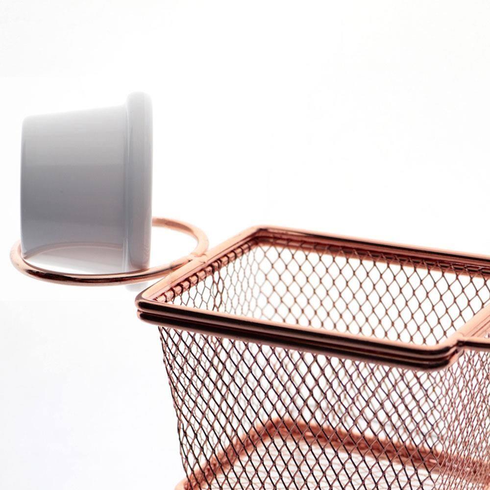 Mini Cesta Retangular Dynasty em Aço Inox com Molheira - Rosé - 2