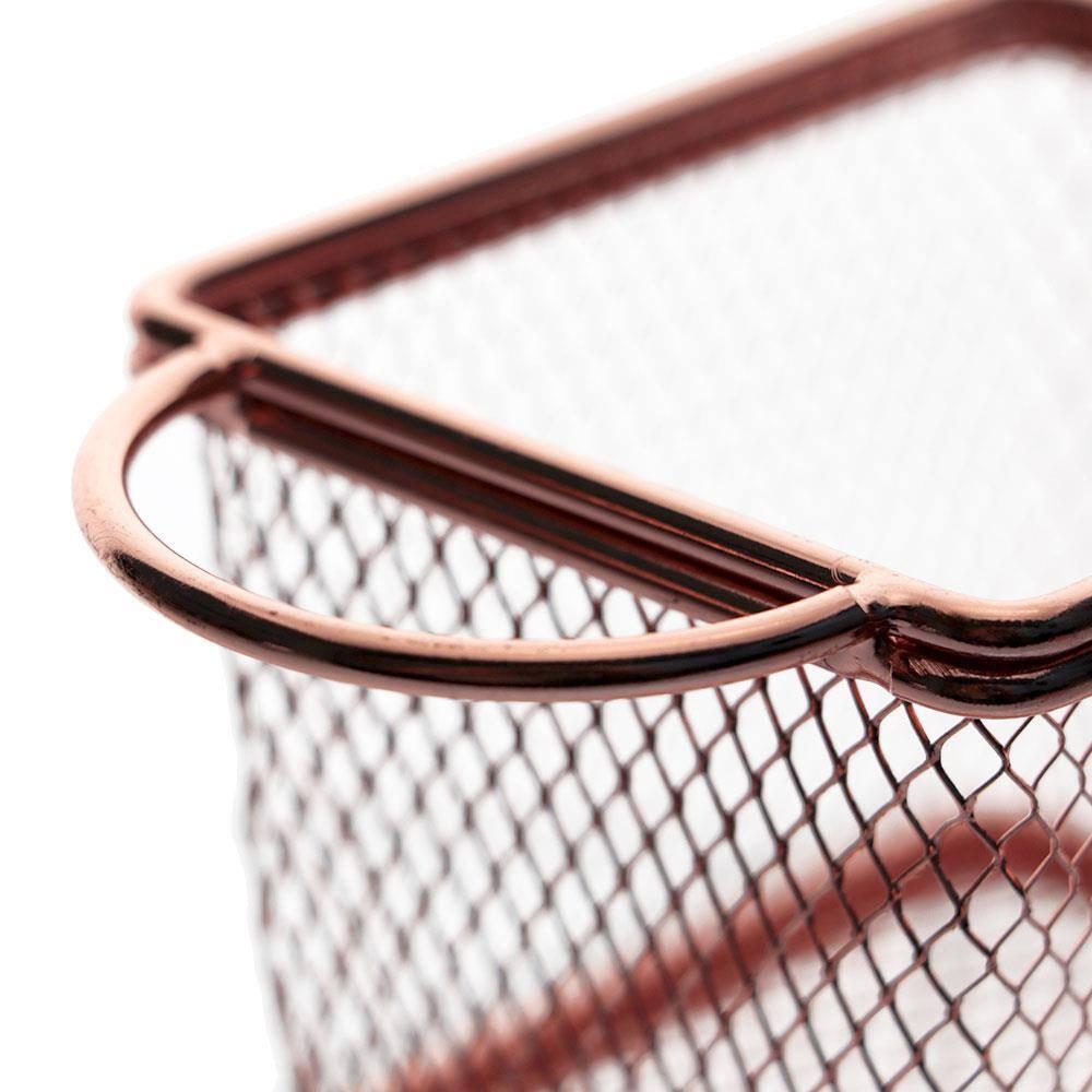 Mini Cesta Retangular Dynasty em Aço Inox com Molheira - Rosé - 3