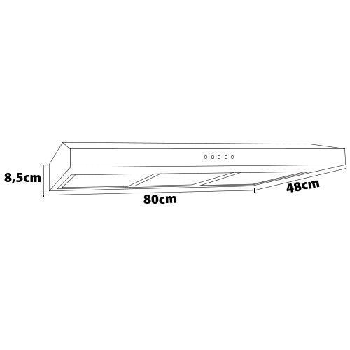 Depurador de Ar Suggar Slim DPS181PT / DPS182PT Preto com 3 Velocidades – 80 cm - 5