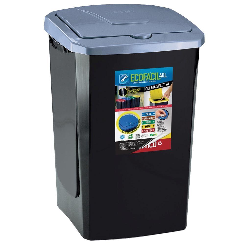 Lixeira Arthi com Tampa Eco Fácil em Plástico - 40 L - 2