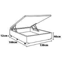 Base Box de Casal Portobel Noah com Baú e Revestimento em Tecido de Poliéster 40x138x188cm - Marrom - 2