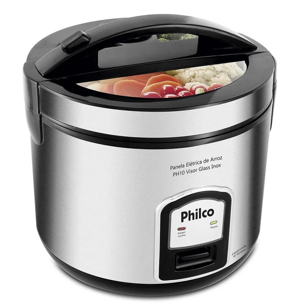 Panela Elétrica de Arroz Philco PH10P Visor Glass 10 Xícaras - Inox - 3