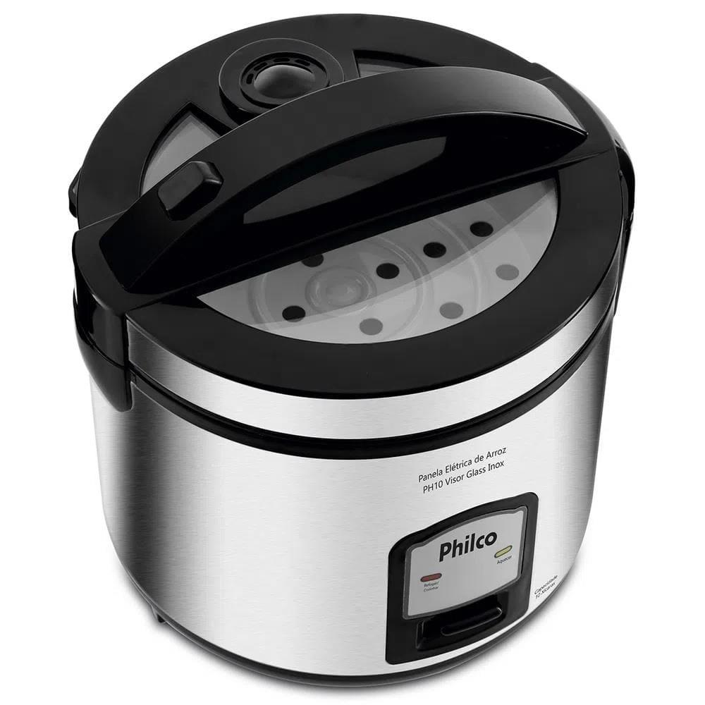 Panela Elétrica de Arroz Philco PH10P Visor Glass 10 Xícaras - Inox - 4