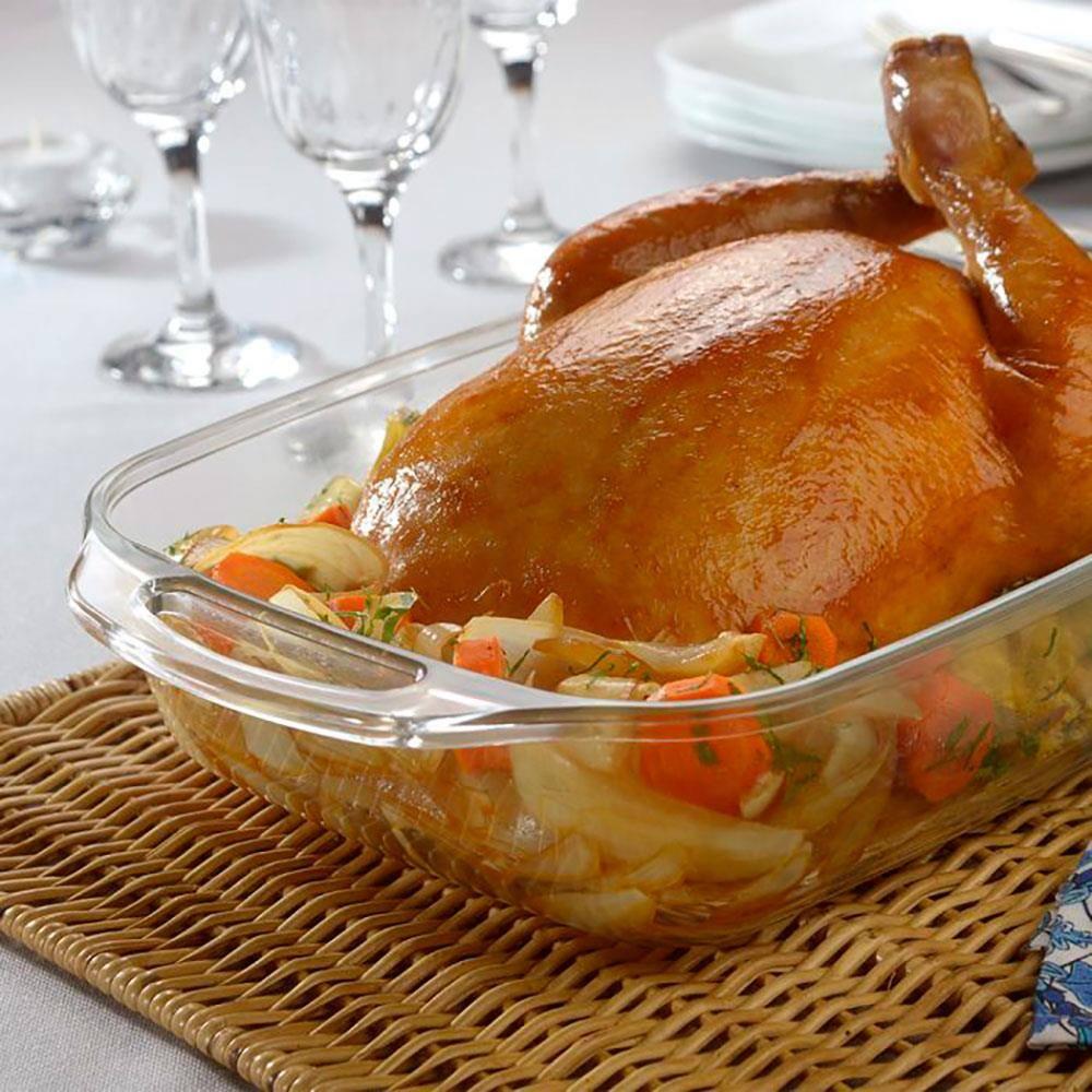 Assadeira Retangular Marinex Seletta com Tampa - 3,5L - 3