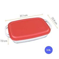 Assadeira Retangular Marinex Seletta com Tampa - 3,5L - 2