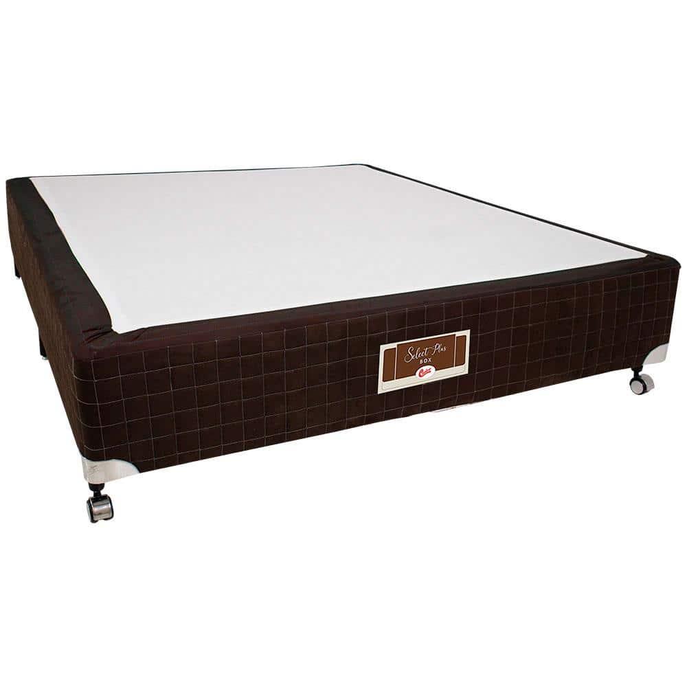 Base Box de Casal Castor Sellect P com Revestimento em Tecido Suede 40x138x188cm - Marrom - 1