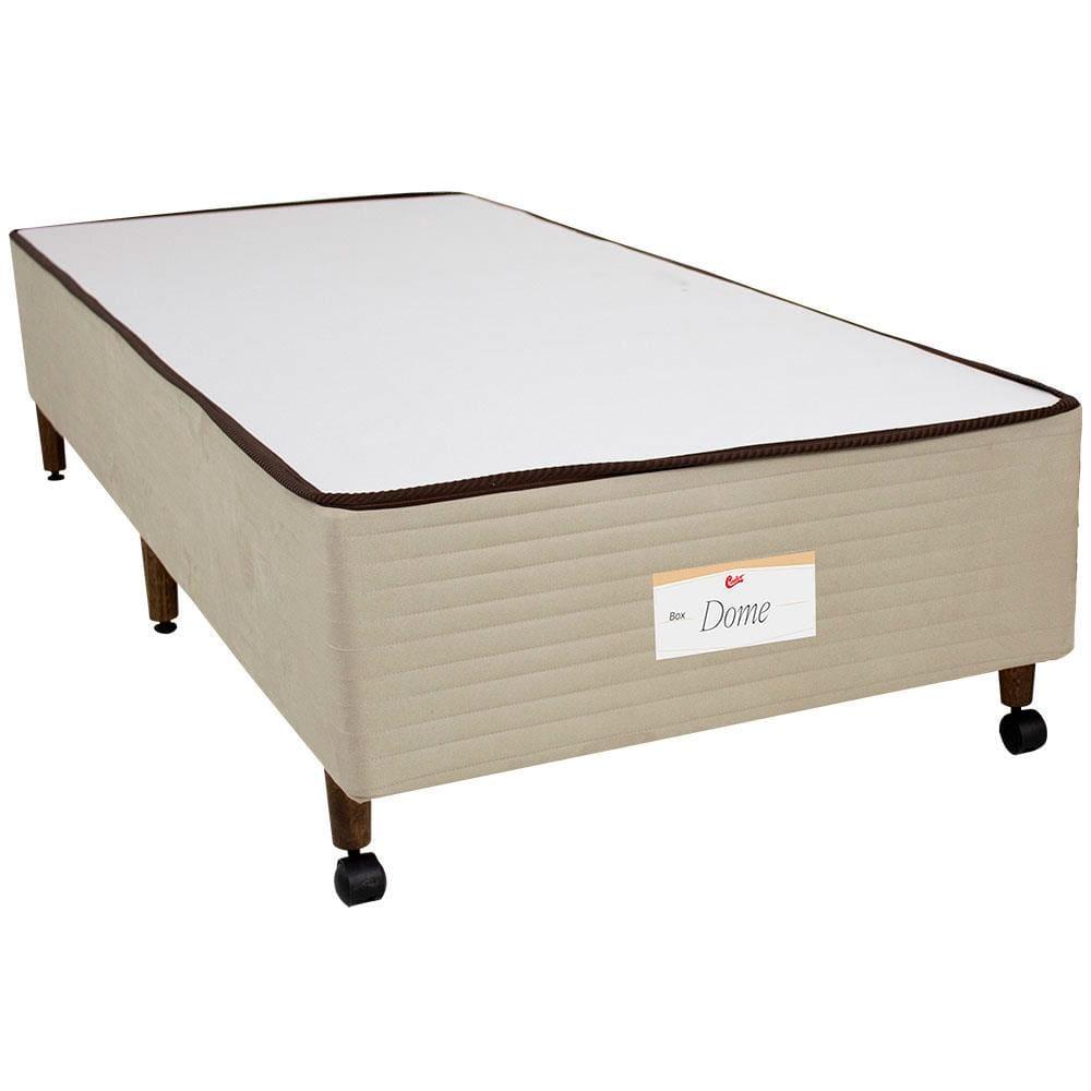 Base Box de Solteiro Castor Dome com Revestimento em Tecido Suede 40x88x188cm - Bege - 1