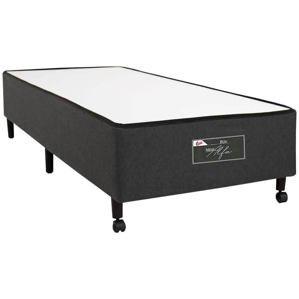 Base Box de Solteiro Castor New Alfa com Revestimento em Tecido Poliéster 40x88x188cm - Cinza - 1