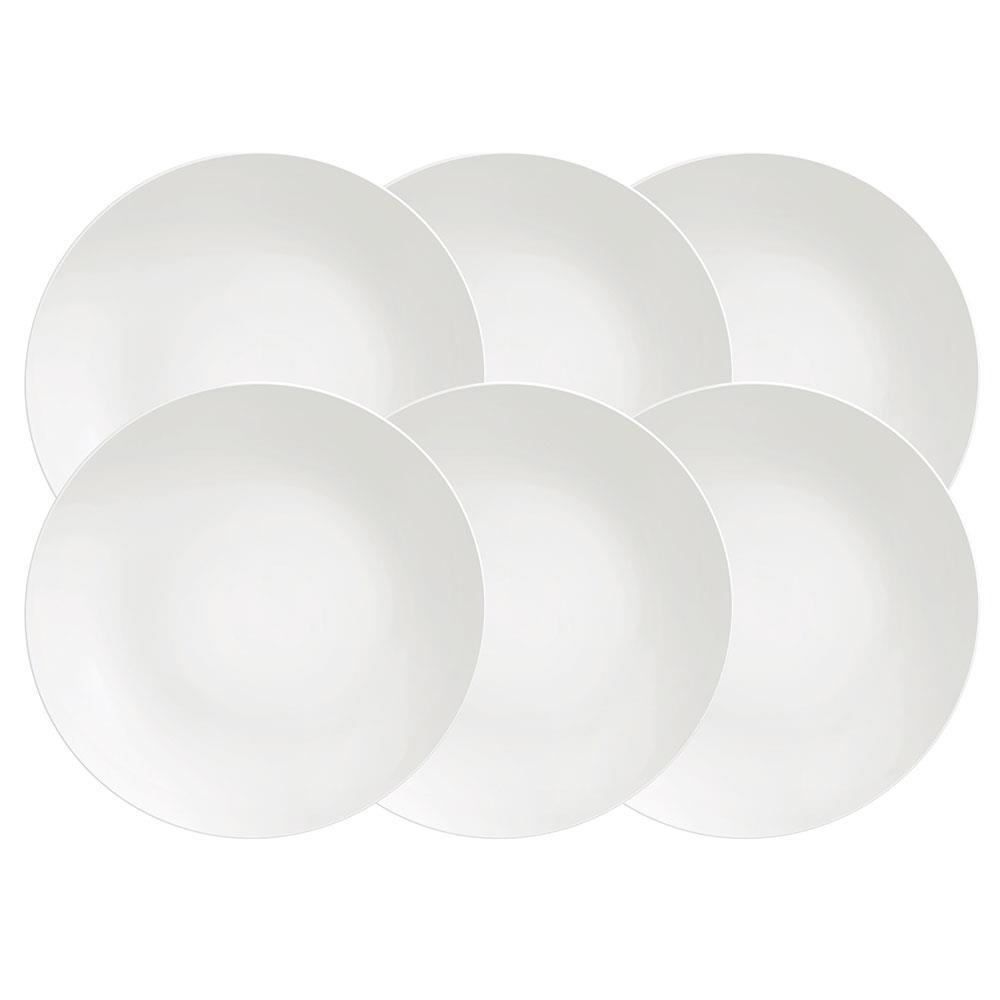 Conjunto com 6 Pratos Rasos Tramontina Sophia em Porcelana 28 cm - Branco - 1