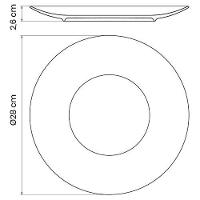 Conjunto com 6 Pratos Rasos Tramontina Sophia em Porcelana 28 cm - Branco - 6