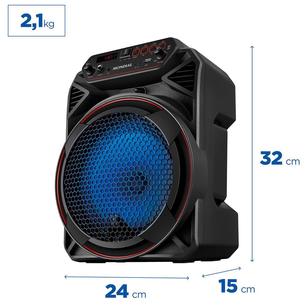 Caixa Amplificada Mondial CM-150 com Bluetooth, USB, Rádio FM e Função TWS - 150W - 6